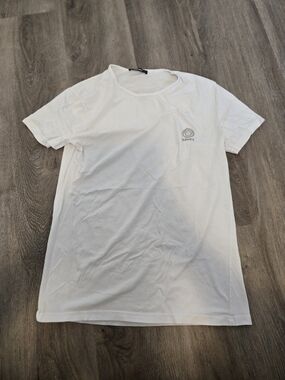 Versace White Short Sleeve Logo Crew T-Shirt